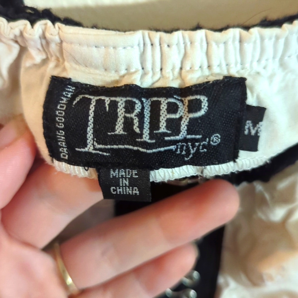 Tripp NYC Embroidered Corset Top Pirate Puff Enchanting Renaissance VTG EUC - Picture 5 of 10